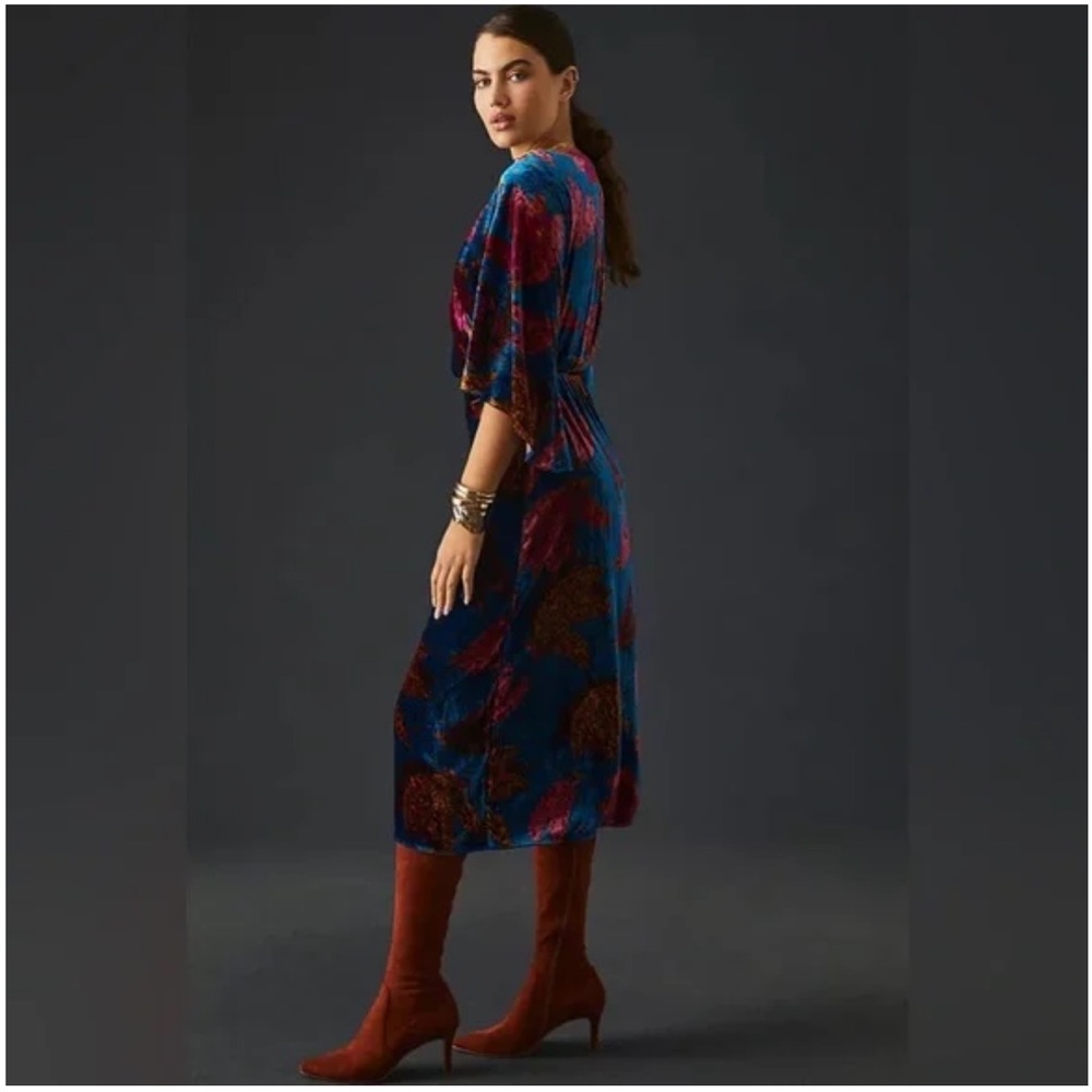 Anthropologie Farm Rio Velvet Wrap Kimono Dress size S